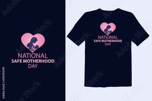 National Safe Motherhood Day. 11 April. Holiday Concept. flat illustration. vector illustrations t shirt design.