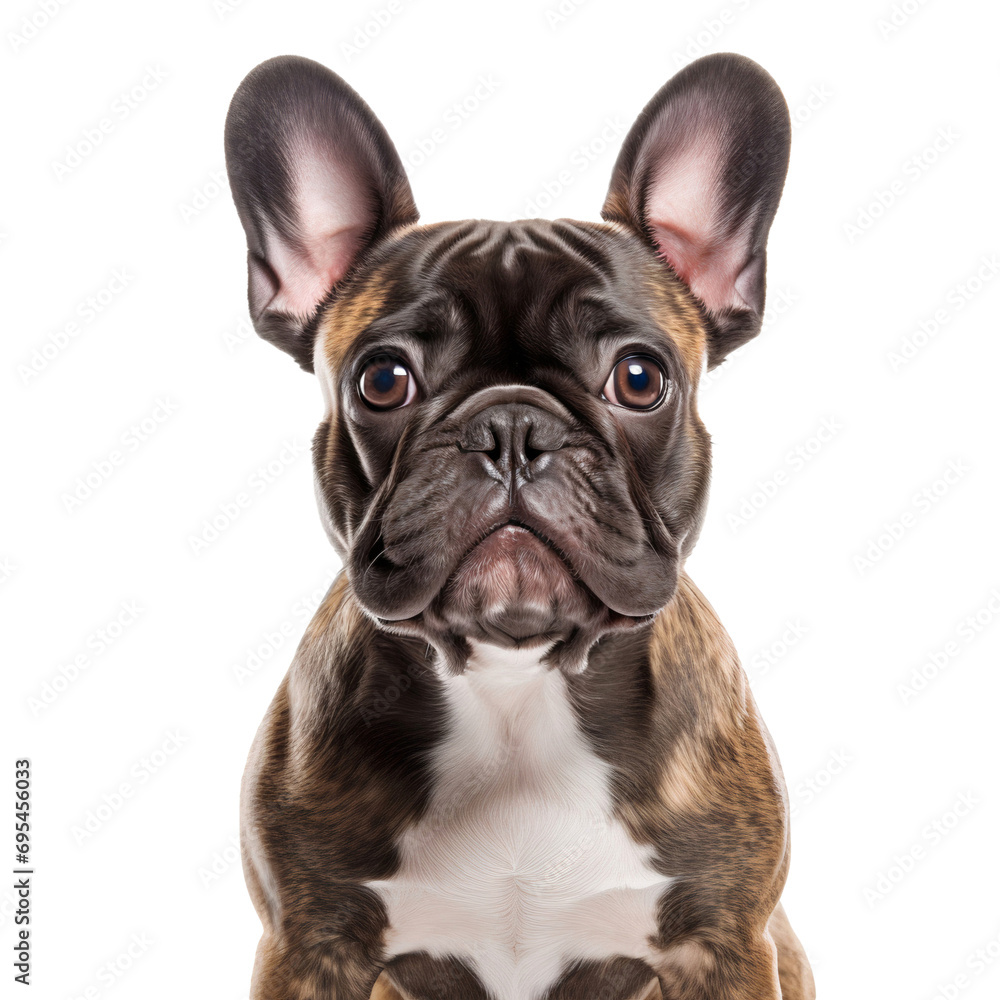 French bulldog puppy isolated on white, transparent background