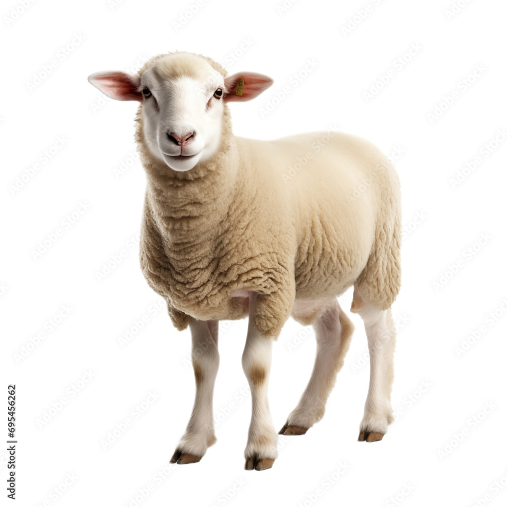sheep isolated on white background. Generative ai sheep isolated on white background. Generative ai