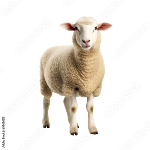 sheep isolated on white background. Generative ai