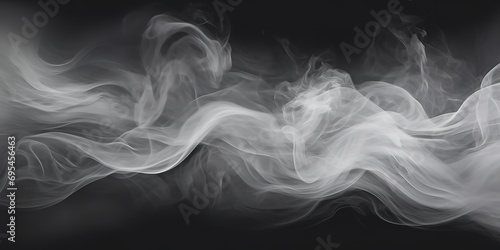 white smoke on black background. generative AI