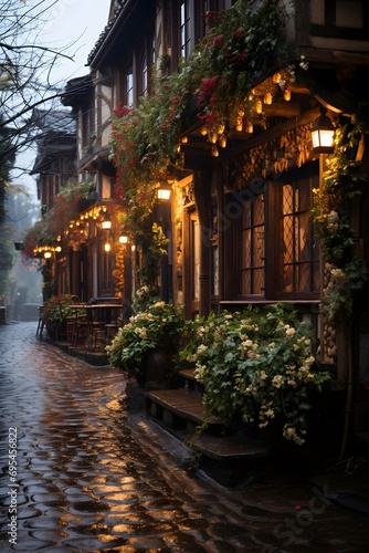 Old street in the old town of Quedlinburg  Germany