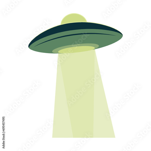 UFO drawing. Illustration design for stickers comic prints. Cartoon sketch. Alien space ship. Futuristic unknown flying object. Hand drawn doodle of toy UFO space ship.  Vector illustration.  