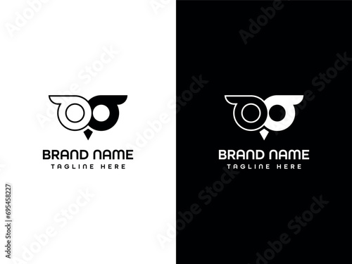 Owl Bird Eyes Logo Design