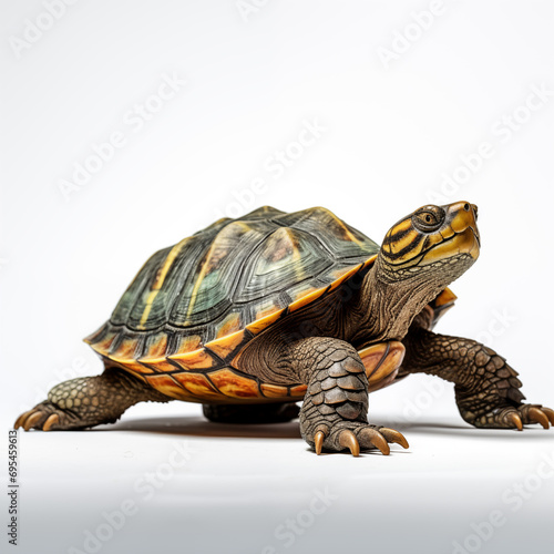 Turtle isolated background,created with Generative AI tecnology.  © henvryfo