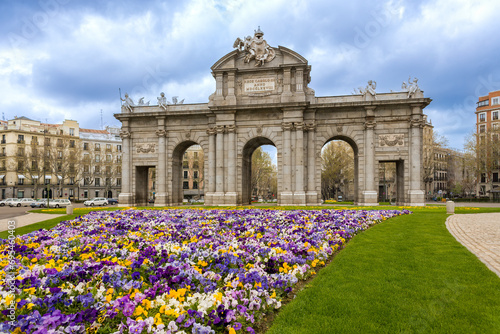 View of The Puerta de Alcalá, a Neo-classical gate in the Plaza de la Independencia, Madrid, Spain. photo