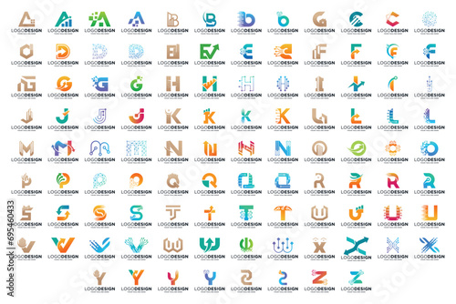 abstract letter a to z logo design collection.