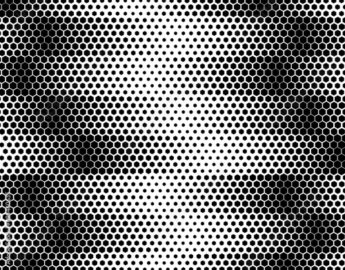 Hexagon Vector Abstract Geometric Technology Background. Halftone Hex Retro Simple Pattern. Minimal Style Dynamic Tech Wallpaper. Vector Formats	