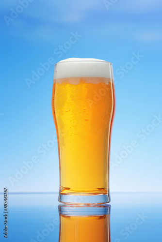 Party full head froth gold pour drunk brewed draft glass beer bubbles pint background