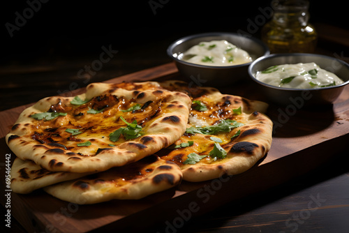 Indian naan bread with garlic butter