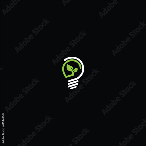 Bulb With Leaf Logo and brand identity