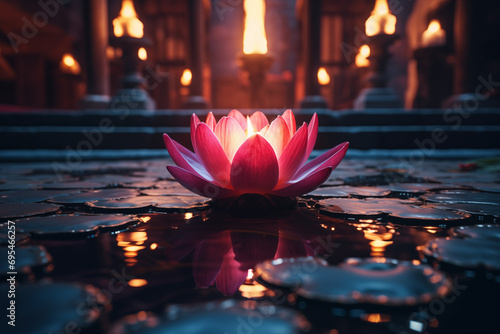 Fire and Lotus on a temple