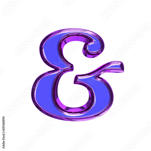 Blue symbol in a purple frame