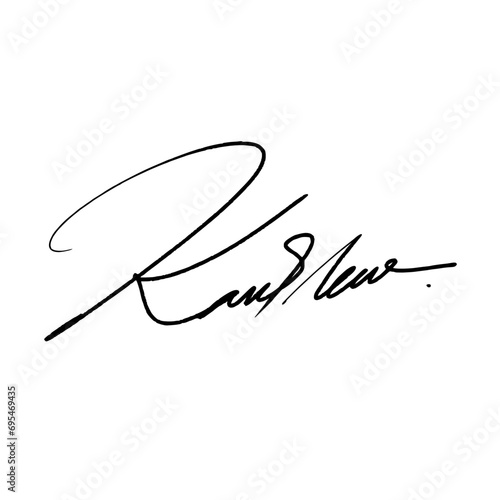 Abstract signature letter K. Vector illustration with black writing and alpha channel.