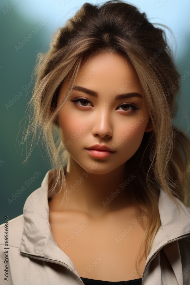 Elegance in Simplicity: Woman's Portrait in a Stylish Jacket Elegance in Simplicity: Woman's Portrait in a Stylish Jacket