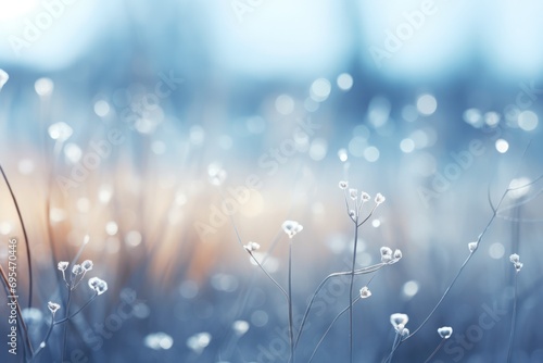 Soft Winter Wonderland Landscape in Soft Focus, with a Blurred Background and Dreamy Atmospheric Qualities with Ample Copy Space