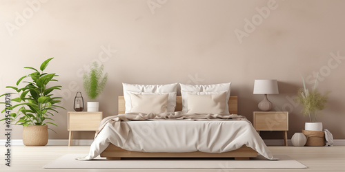 Modern Minimalist Bedroom  Elegant Interior Design with Neutral Tones - Home Comfort  Contemporary Furniture  Cozy Lifestyle  Bedroom Decor  Simplistic Style  Urban Living  Relaxation Space