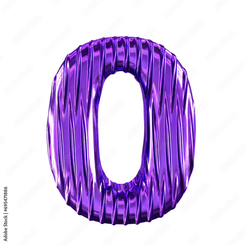 Purple symbol with vertical ribs. number 0 Purple symbol with vertical ribs. number 0