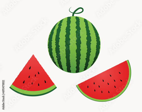 green red juicy watermelon full sliced