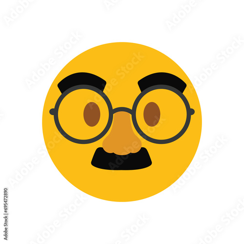 Disguised Face emoji vector illustration