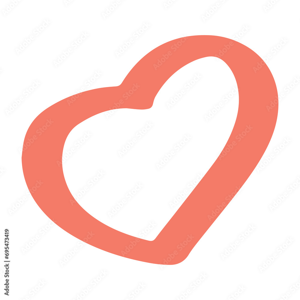 pink heart hand drawn element