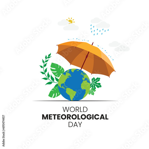 World Meteorological Day, banner, poster, social media post, vector illustration, World Weather Day, awareness, 23rd March, observance, international, typography, web banner, brochure, flyer