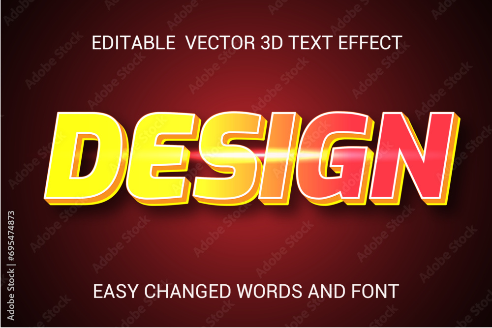 Design 3D Vector Text Effect Fully Editable High Quality .