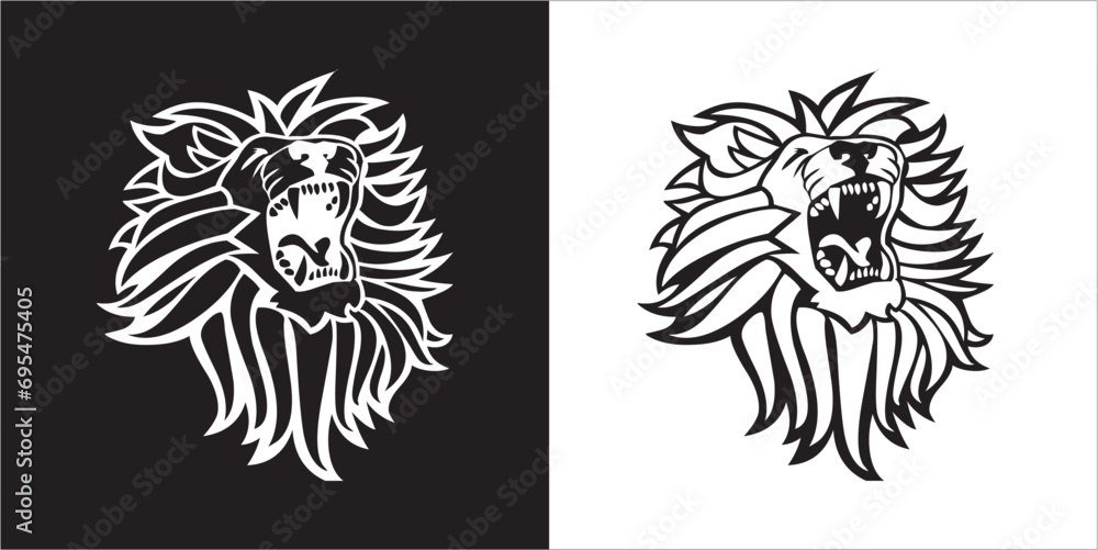 Illustration vector graphics of face lion icon Illustration vector graphics of face lion icon