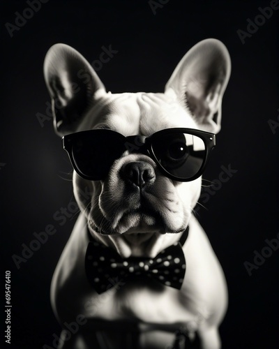 bulldog francês usando óculos escuros © Andre