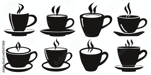 Coffee cup vectors. Coffee cup silhouette vectors.