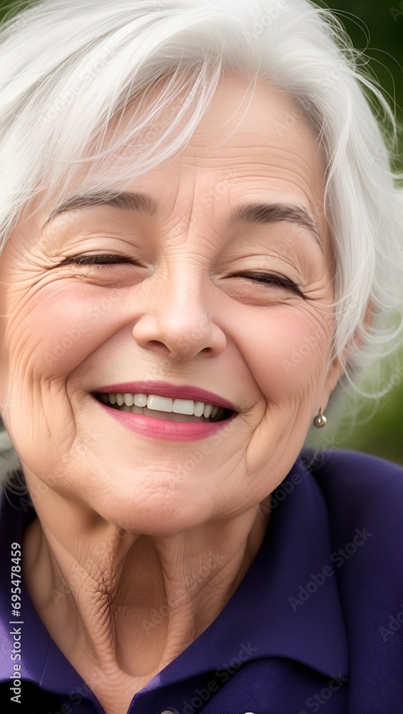 Smiling Senior Woman with Glasses and Gray Hair Looking at Camera Smiling Senior Woman with Glasses and Gray Hair Looking at Camera