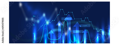 Investment finance chart, stock market business and exchange financial growth graph.
