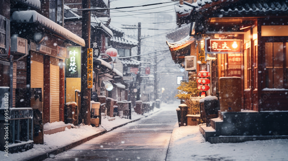 Asia's snowy streets