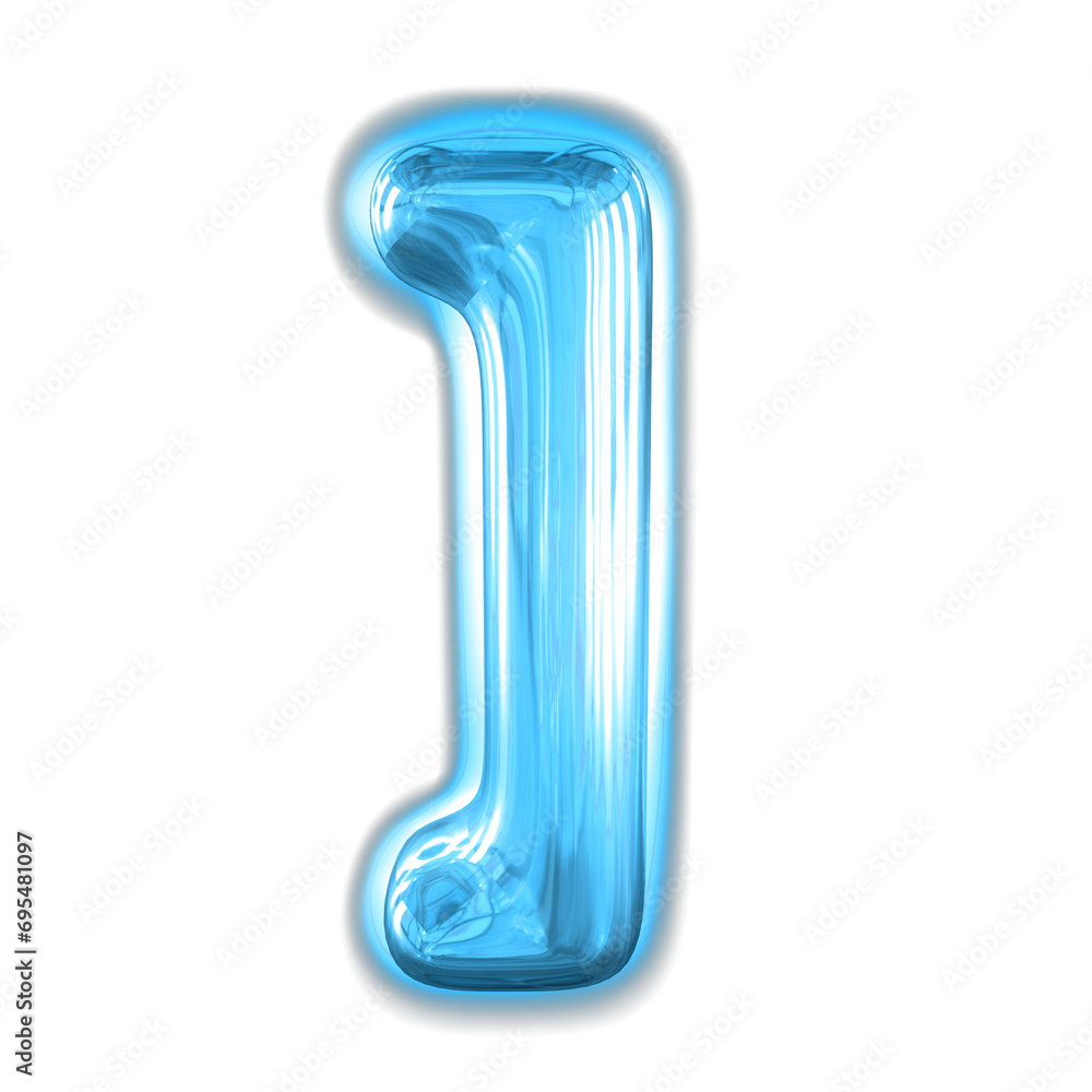 Blue inflatable symbol with glow Blue inflatable symbol with glow