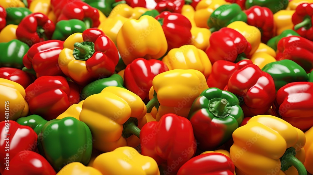 fresh and colorful capsicum on white background. fresh and colorful capsicum on white background.