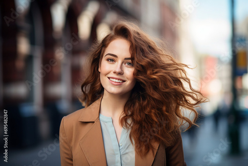 AI generated image of cheerful gorgeous stunning girl