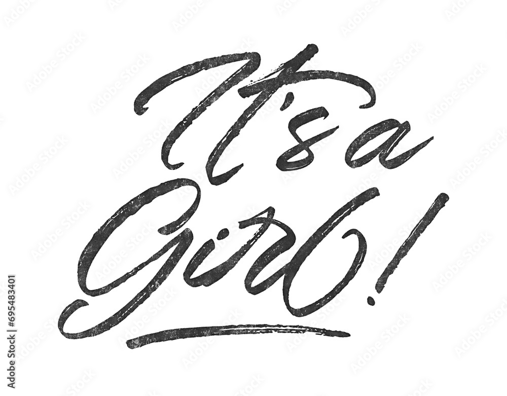 It’s a Girl! written in brush script font with marker ink effect isolated on transparent background It’s a Girl! written in brush script font with marker ink effect isolated on transparent background