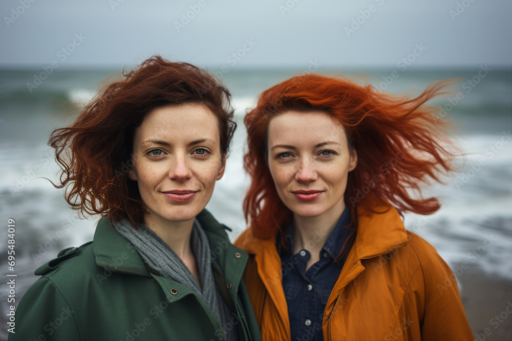 Generative ai picture of happy women on vacation enjoy adventure weekend trip Generative ai picture of happy women on vacation enjoy adventure weekend trip