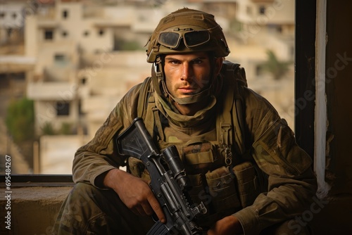 Israeli soldier copyspace photo
