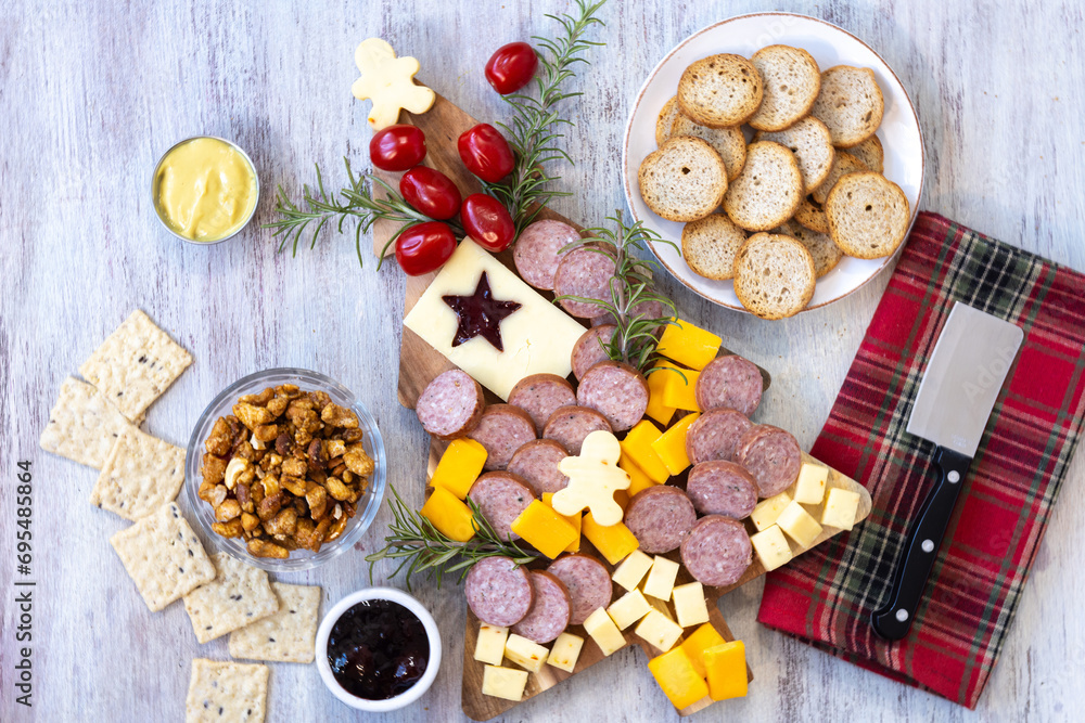 Fototapeta premium Holiday Charcuterie Tray Christmas Party Food