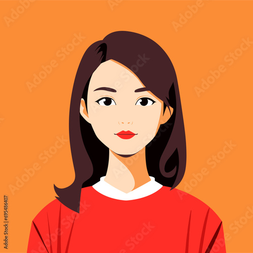 Vector beautiful woman portrait