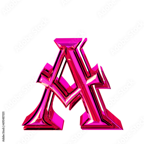 Symbol made of pink. letter a