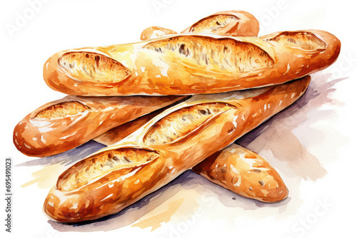 Food wheat bakery bread breakfast brown background fresh baguette loaf flour french