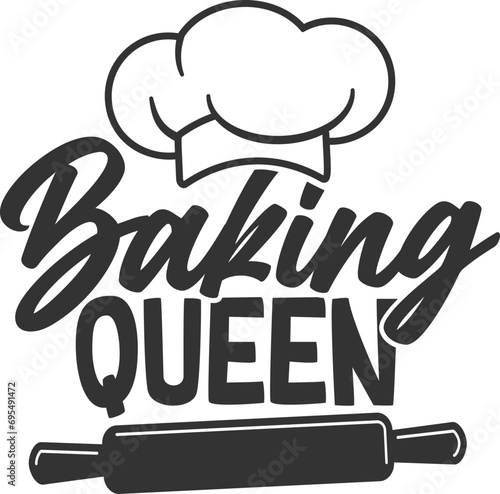 Baking Queen - Funny Apron Illustration