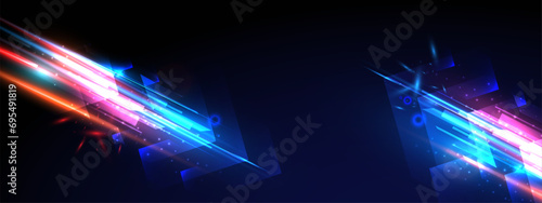 Abstract futuristic speed background with glowing light effect.Vector illustration.