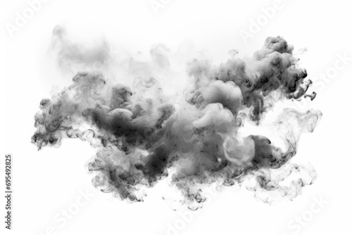 Carbon pollution realistic clouds cutout on  transparent background  png file photo