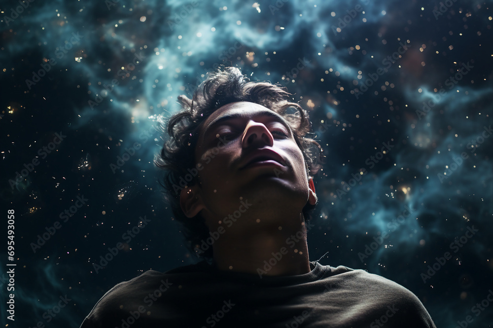 Created with generative ai tools astronaut portrait exploring deep space discover new planet Created with generative ai tools astronaut portrait exploring deep space discover new planet