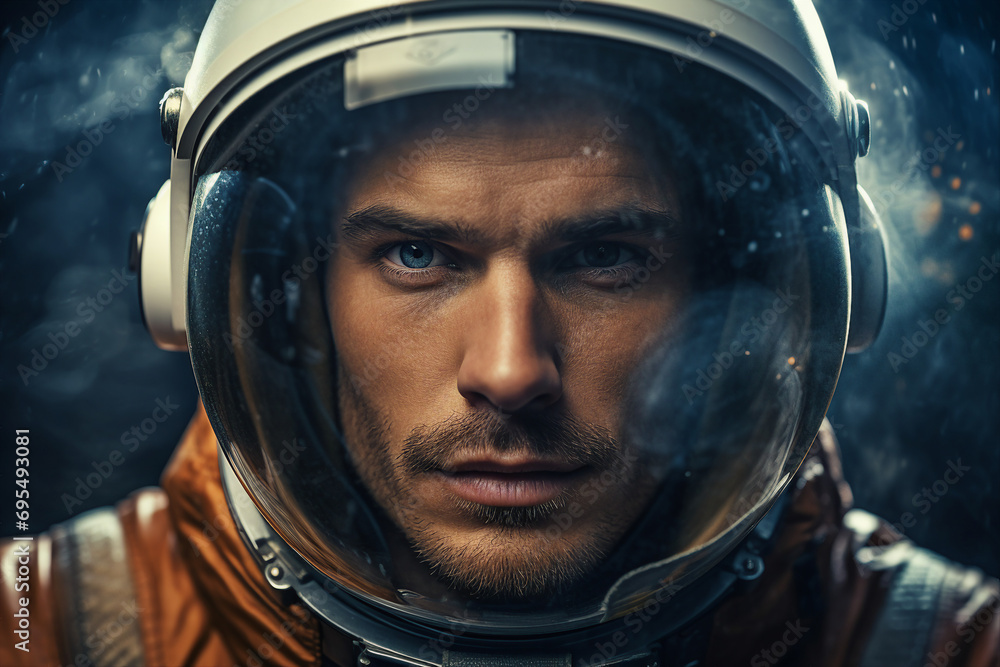 Created with generative ai tools astronaut portrait exploring deep space discover new planet Created with generative ai tools astronaut portrait exploring deep space discover new planet