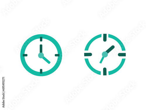 vector clock icon set. time icon vector illustration. photo