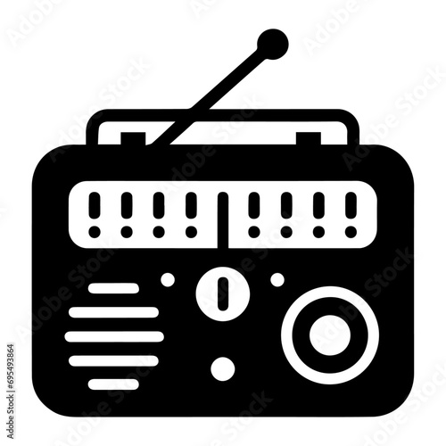 Minimal Radio Icon vector silhouette black color